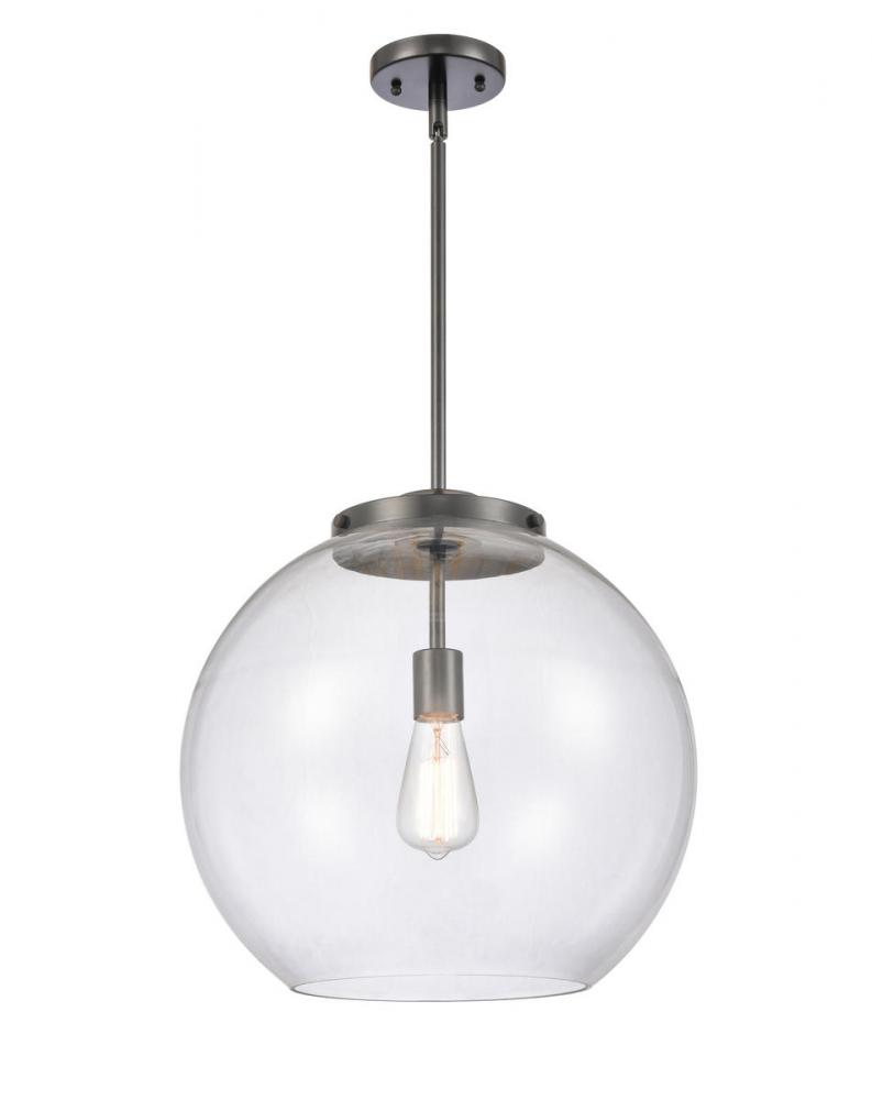 Athens - 1 Light - 16 inch - Matte Black - Stem Hung - Pendant