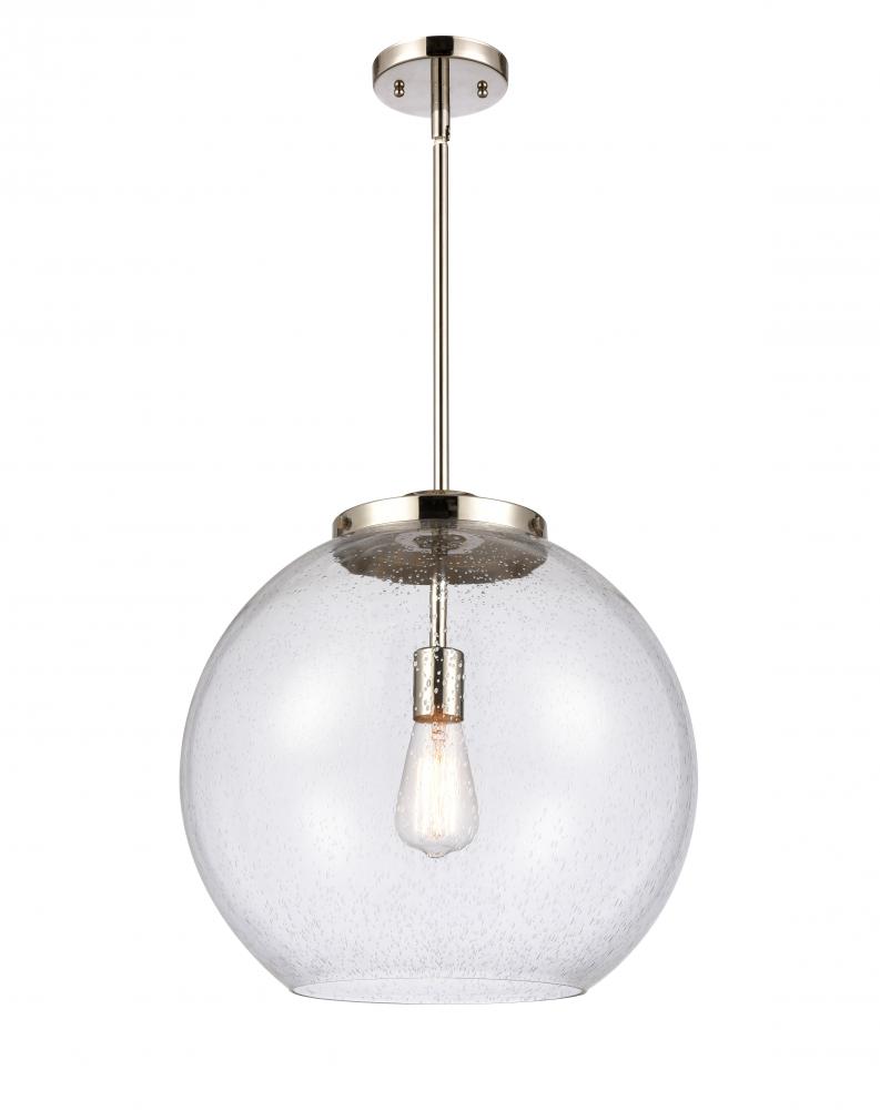 Athens - 1 Light - 16 inch - Polished Nickel - Stem Hung - Pendant