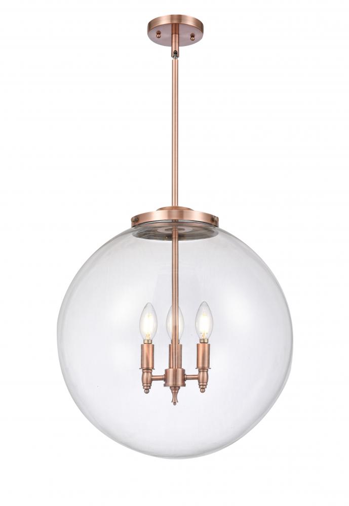 Beacon - 3 Light - 18 inch - Antique Copper - Cord hung - Pendant