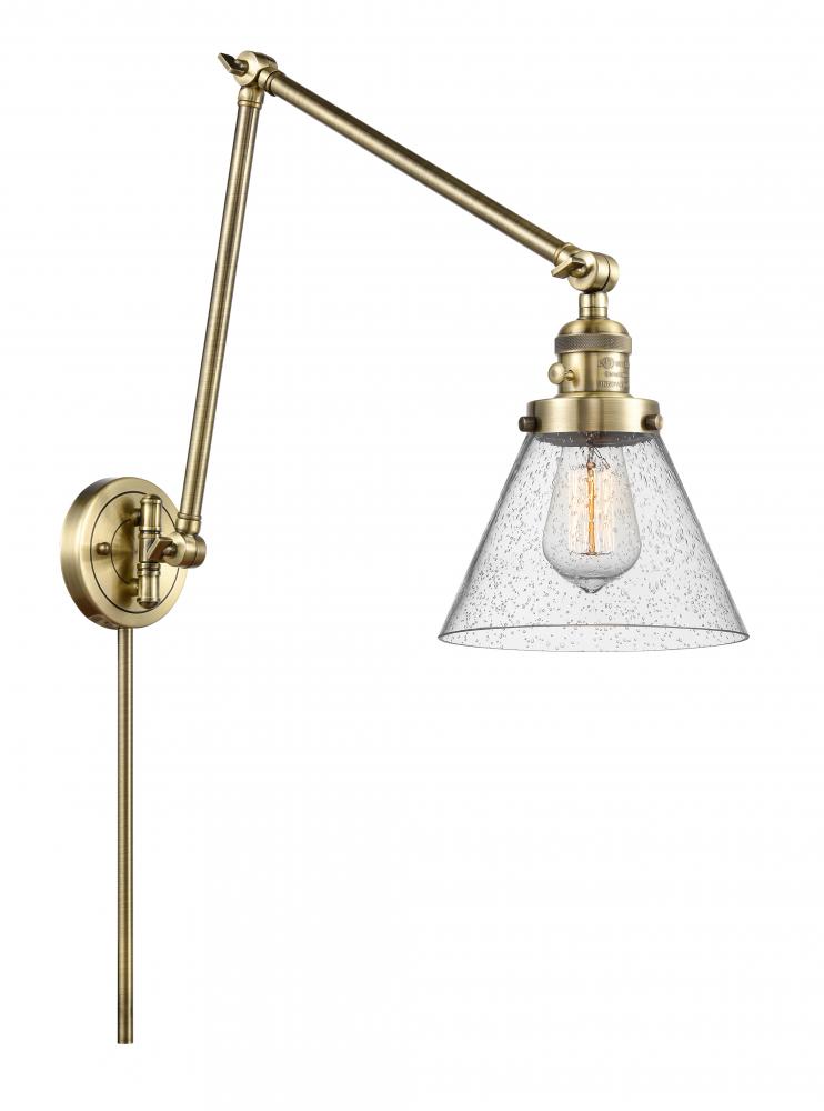 Cone - 1 Light - 8 inch - Antique Brass - Swing Arm