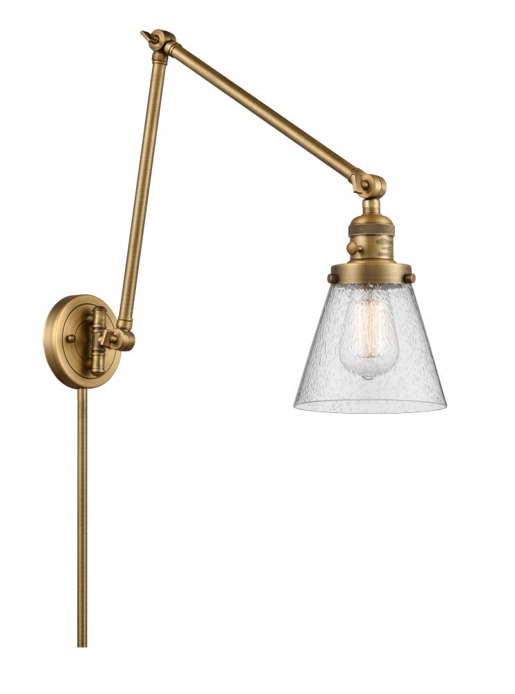 Cone - 1 Light - 8 inch - Brushed Brass - Swing Arm