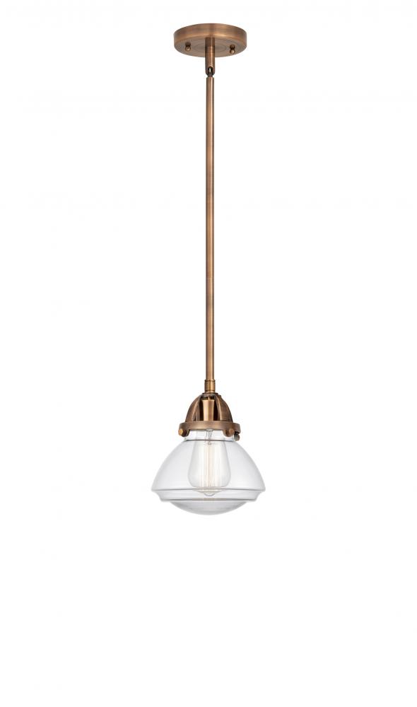 Olean - 1 Light - 7 inch - Antique Copper - Cord hung - Mini Pendant