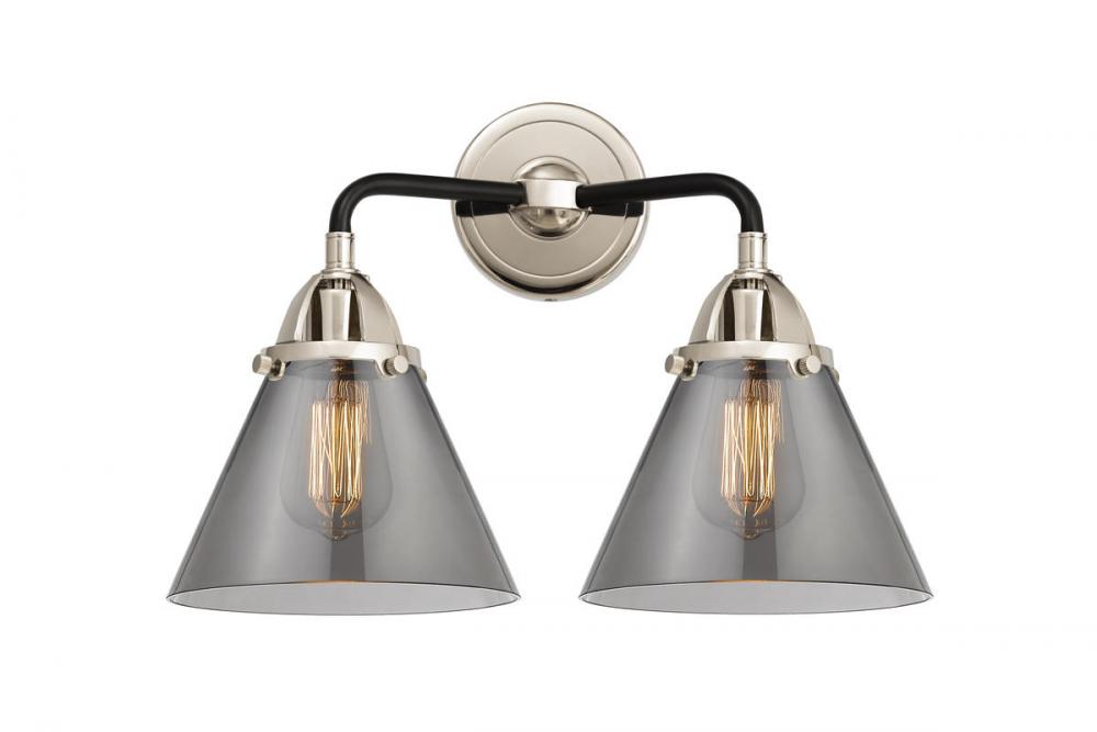 Cone - 2 Light - 16 inch - Black Polished Nickel - Bath Vanity Light