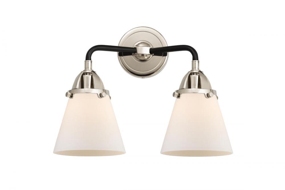 Cone - 2 Light - 14 inch - Black Polished Nickel - Bath Vanity Light