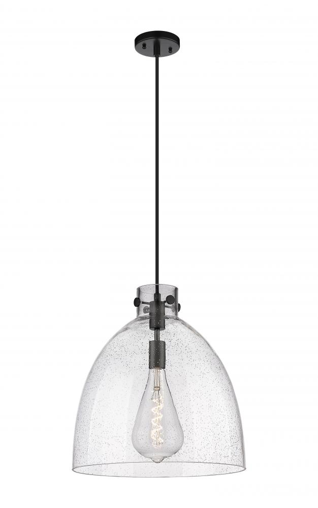 Newton Bell - 1 Light - 16 inch - Matte Black - Cord hung - Pendant