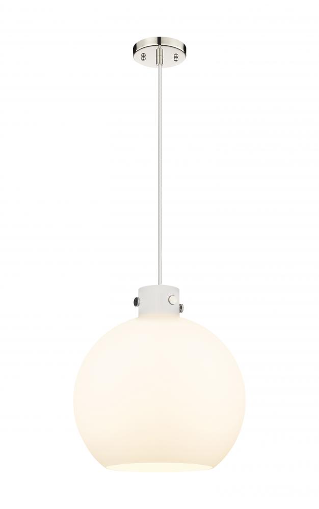 Newton Sphere - 1 Light - 16 inch - Polished Nickel - Cord hung - Pendant