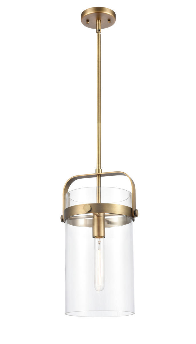 Pilaster - 1 Light - 8 inch Glass - Polished Nickel - Cord hung - Mini Pendant