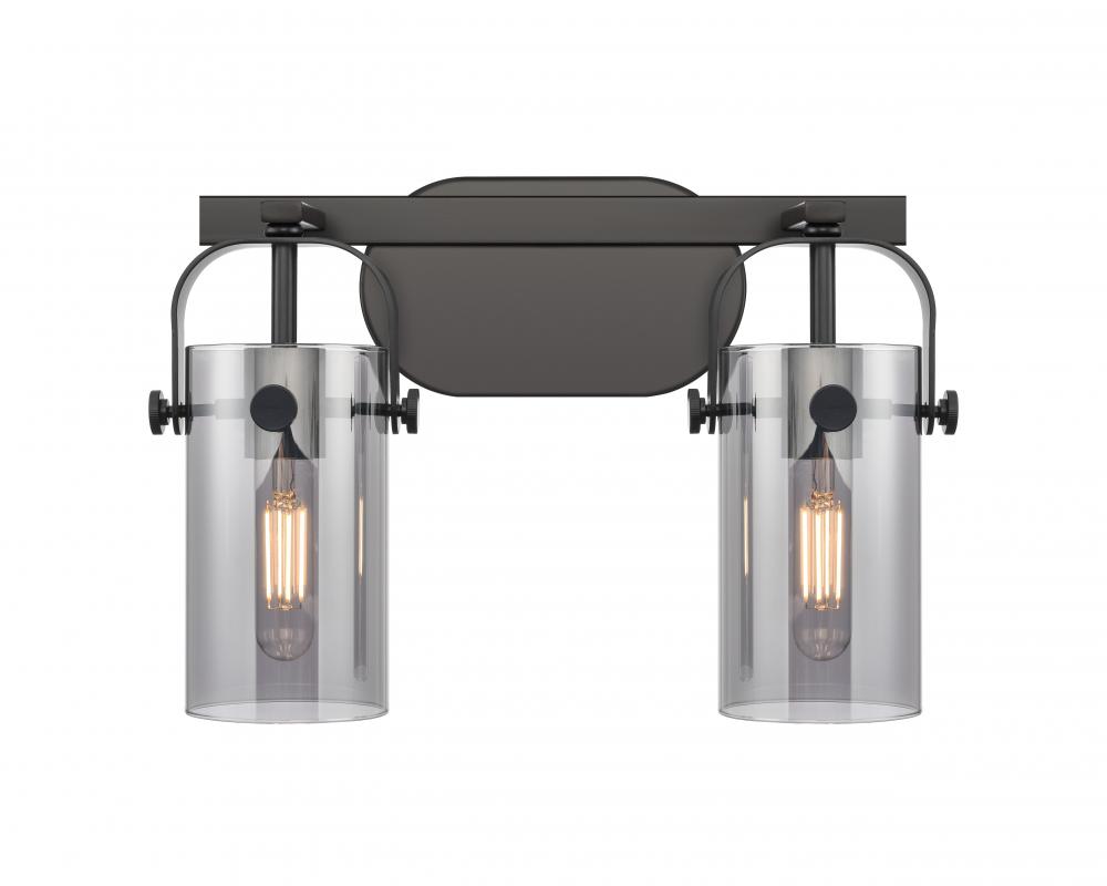 Pilaster II Cylinder - 2 Light - 15 inch - Matte Black - Bath Vanity Light