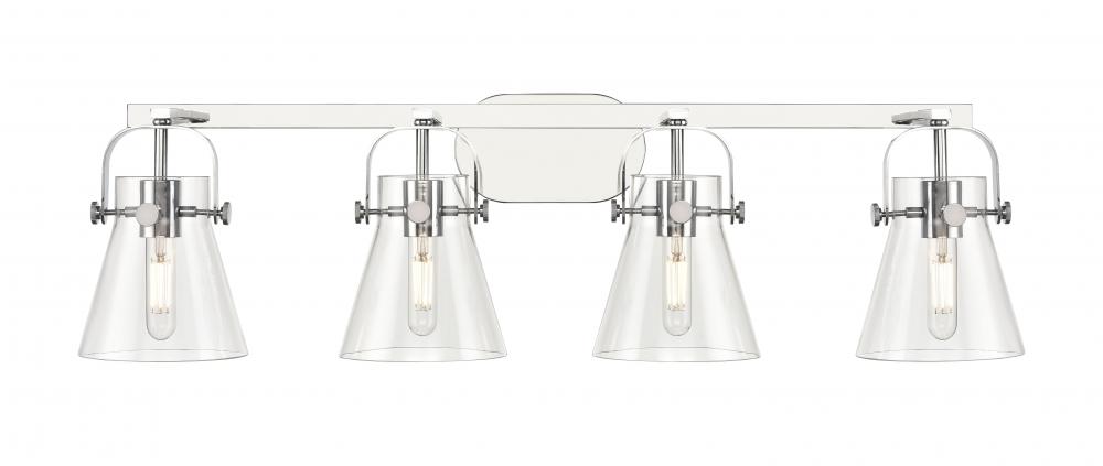 Pilaster II Cone - 4 Light - 37 inch - Polished Chrome - Bath Vanity Light