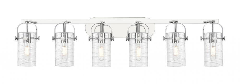 Pilaster II Cylinder - 6 Light - 44 inch - Polished Chrome - Bath Vanity Light