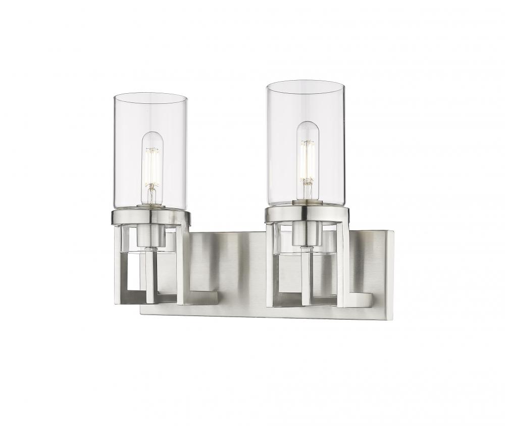 Utopia - 2 Light - 15 inch - Satin Nickel - Bath Vanity Light