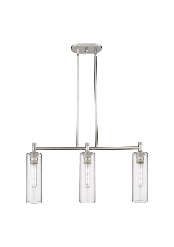 Crown Point - 3 Light - 31 inch - Satin Nickel - Island Light