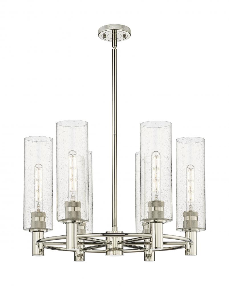 Crown Point - 6 Light - 24 inch - Polished Nickel - Chandelier