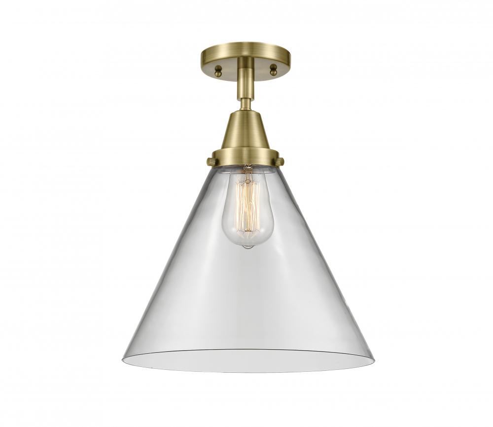 Cone - 1 Light - 12 inch - Antique Brass - Flush Mount