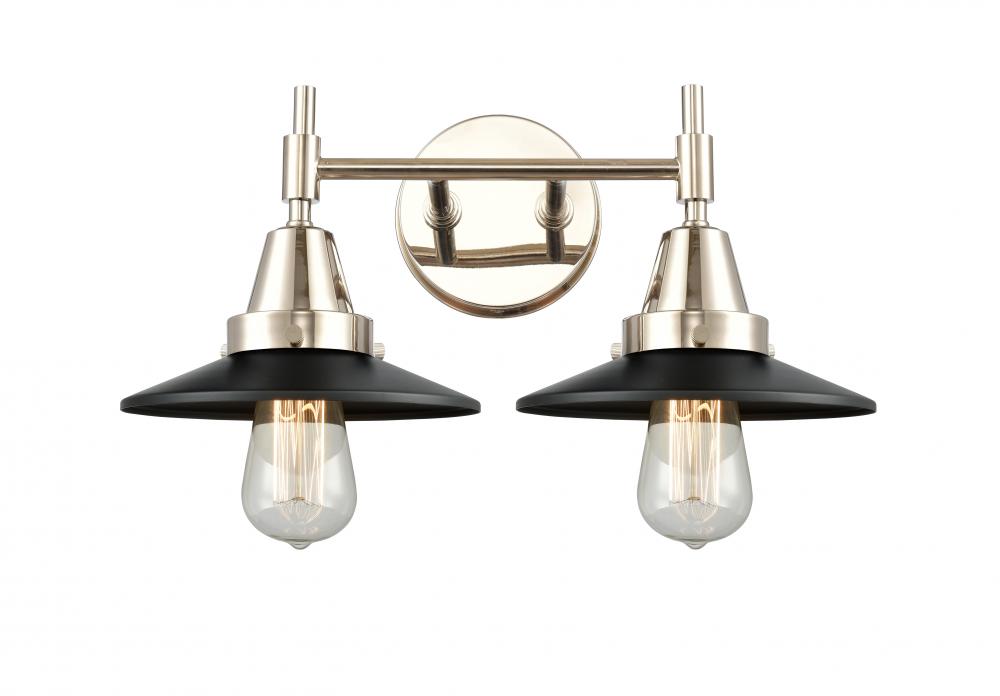 Railroad - 2 Light - 17 inch - Polished Nickel - Bath Vanity Light