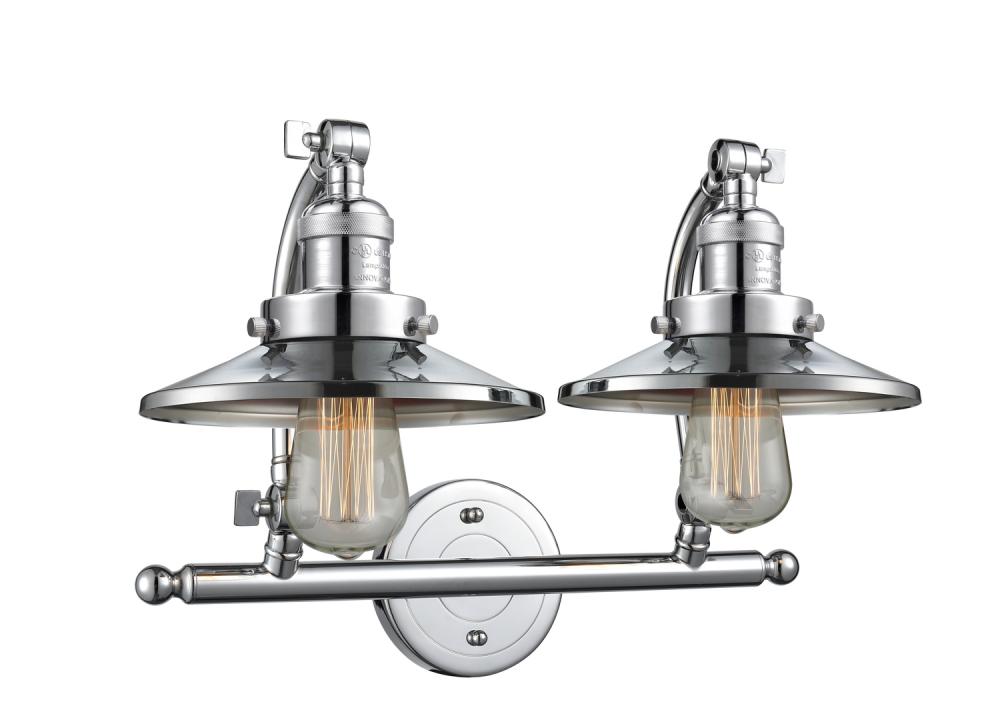 Railroad - 2 Light - 18 inch - Polished Chrome - Bath Vanity Light