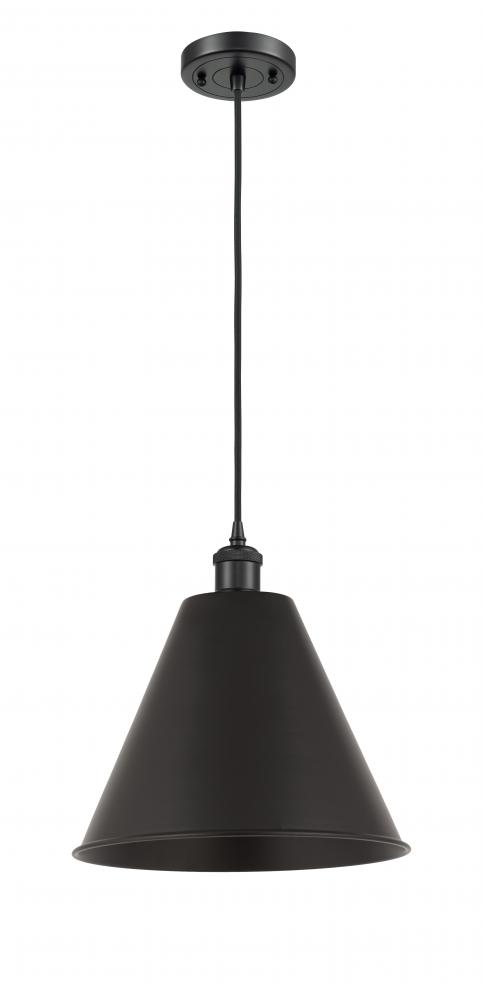 Berkshire - 1 Light - 12 inch - Matte Black - Cord hung - Mini Pendant