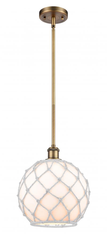 Farmhouse Rope - 1 Light - 10 inch - Brushed Brass - Mini Pendant