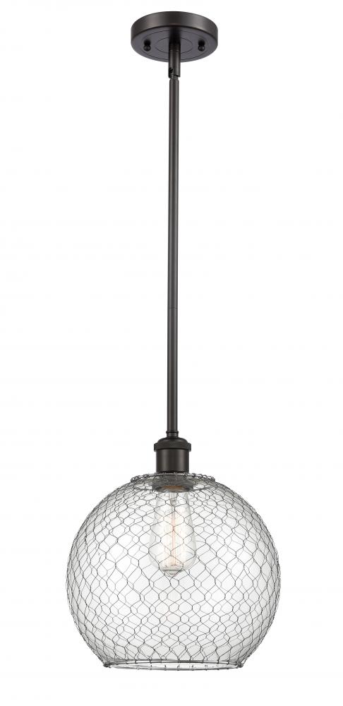 Farmhouse Chicken Wire - 1 Light - 10 inch - Oil Rubbed Bronze - Mini Pendant