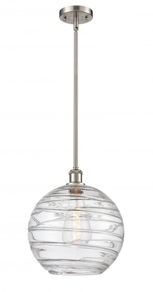 Athens Deco Swirl - 1 Light - 12 inch - Brushed Satin Nickel - Mini Pendant