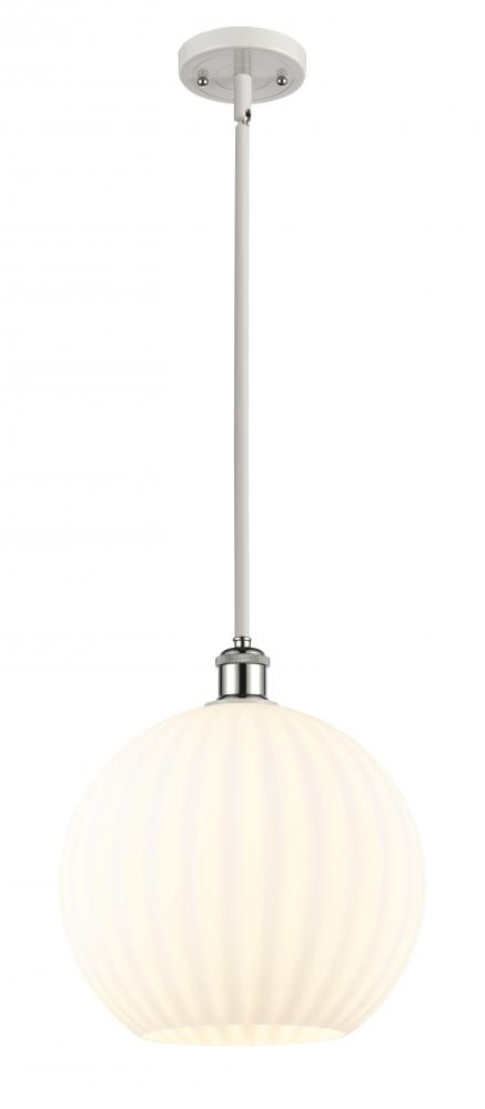 White Venetian - 1 Light - 12 inch - White Polished Chrome - Mini Pendant