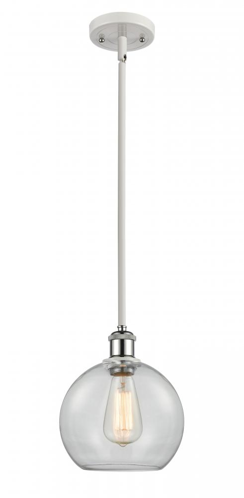 Athens - 1 Light - 8 inch - White Polished Chrome - Mini Pendant