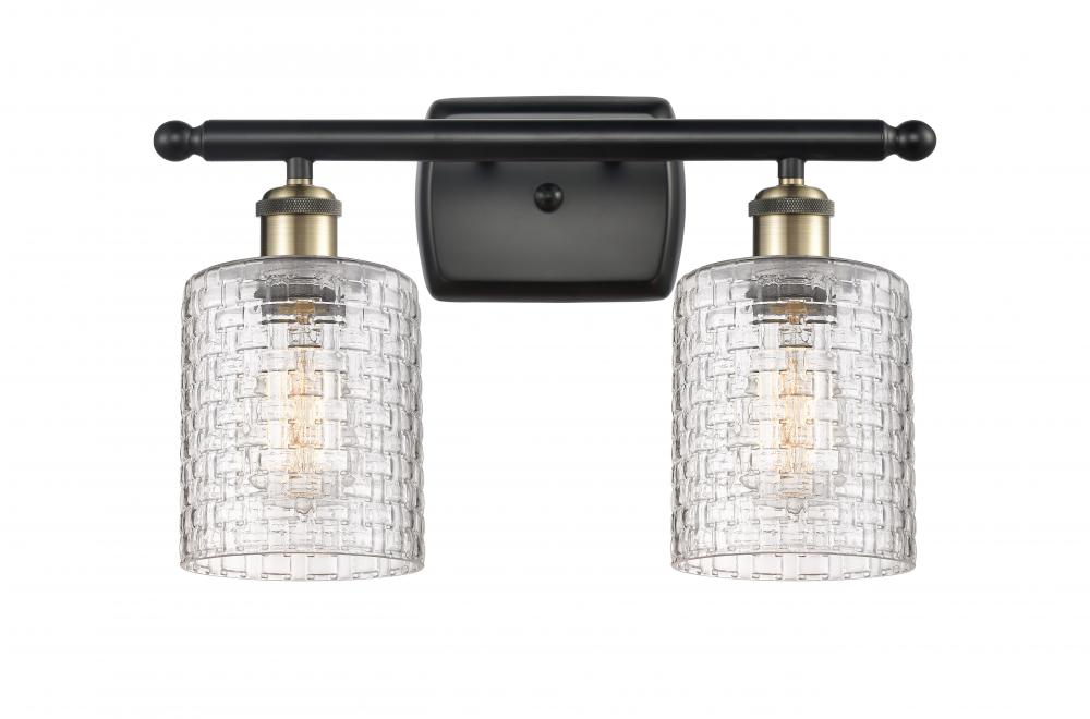 Cobbleskill - 2 Light - 15 inch - Black Antique Brass - Bath Vanity Light