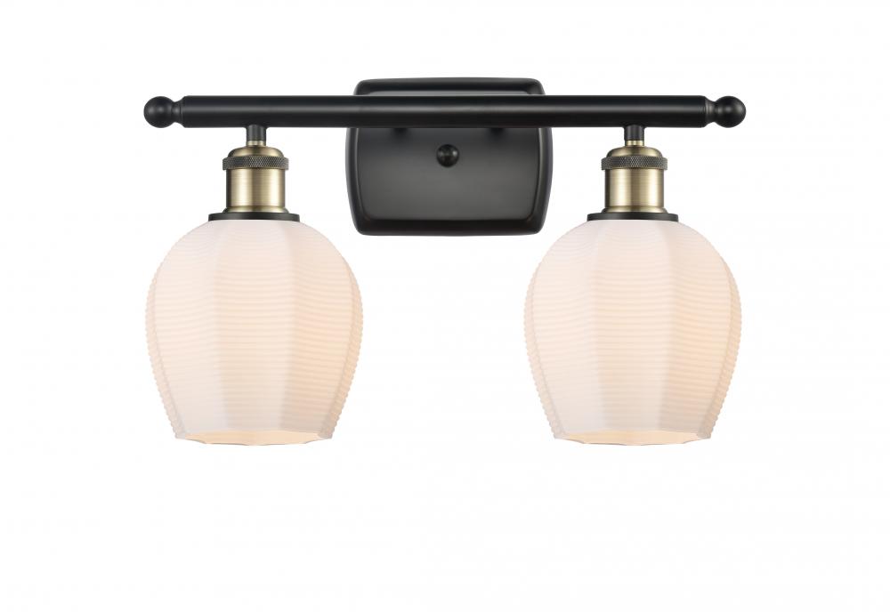 Norfolk - 2 Light - 16 inch - Black Antique Brass - Bath Vanity Light