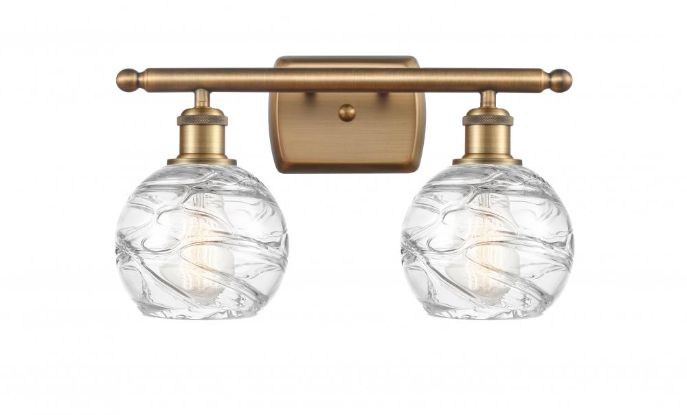 Athens Deco Swirl - 2 Light - 16 inch - Brushed Brass - Bath Vanity Light