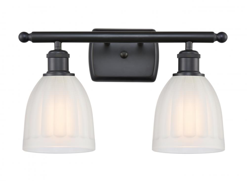 Brookfield - 2 Light - 16 inch - Matte Black - Bath Vanity Light