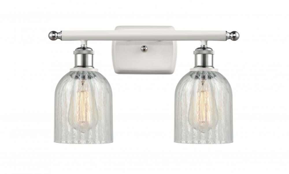 Caledonia - 2 Light - 15 inch - White Polished Chrome - Bath Vanity Light