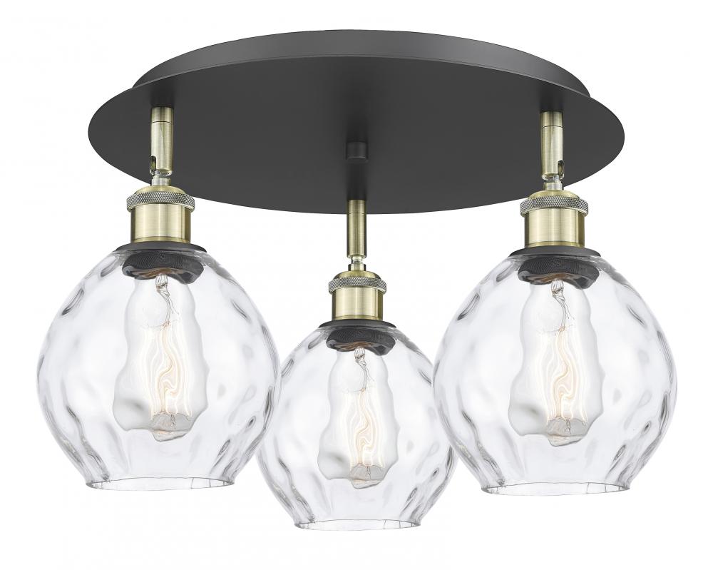 Waverly - 3 Light - 18 inch - Black Antique Brass - Flush Mount