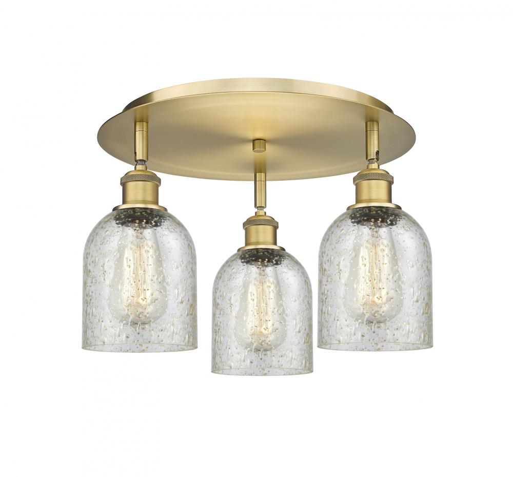 Caledonia - 3 Light - 17 inch - Brushed Brass - Flush Mount