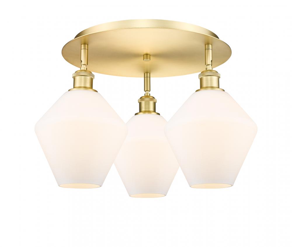 Cindyrella - 3 Light - 20 inch - Satin Gold - Flush Mount