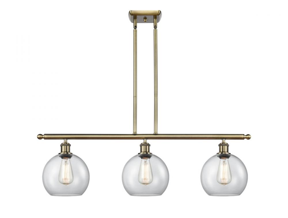 Athens - 3 Light - 36 inch - Antique Brass - Cord hung - Island Light