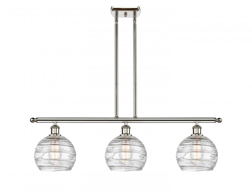 Athens Deco Swirl - 3 Light - 36 inch - Polished Nickel - Cord hung - Island Light