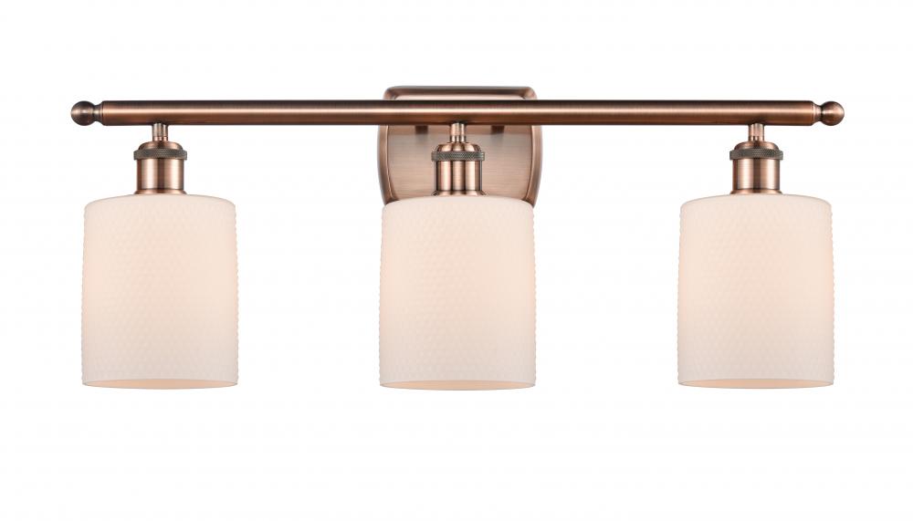 Cobbleskill - 3 Light - 25 inch - Antique Copper - Bath Vanity Light