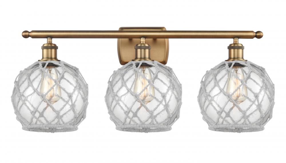 Farmhouse Rope - 3 Light - 28 inch - Brushed Brass - Bath Vanity Light