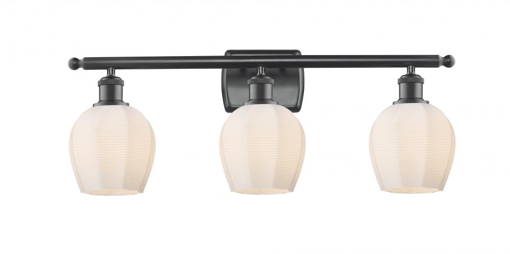 Norfolk - 3 Light - 26 inch - Matte Black - Bath Vanity Light