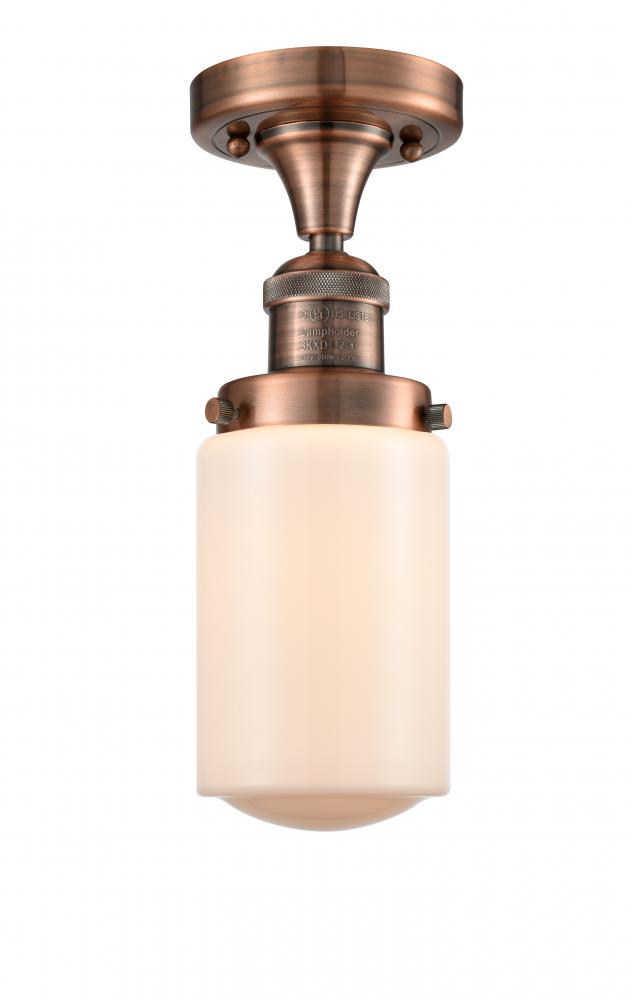 Dover - 1 Light - 5 inch - Antique Copper - Semi-Flush Mount