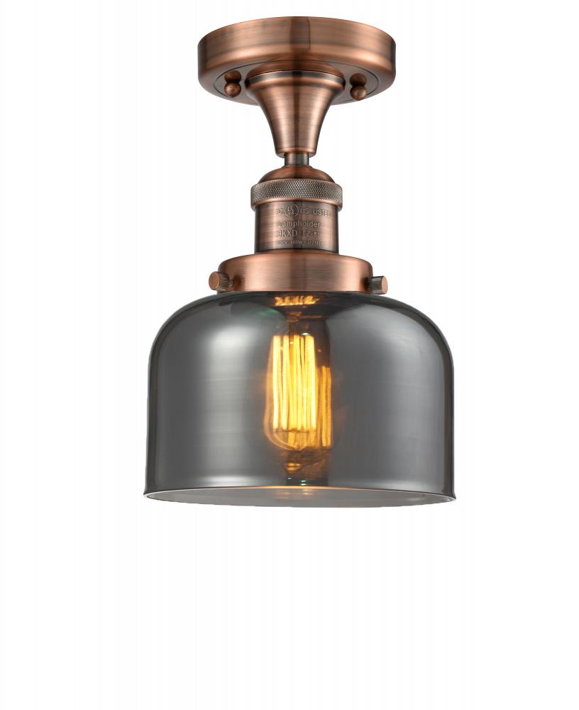 Bell - 1 Light - 8 inch - Antique Copper - Semi-Flush Mount