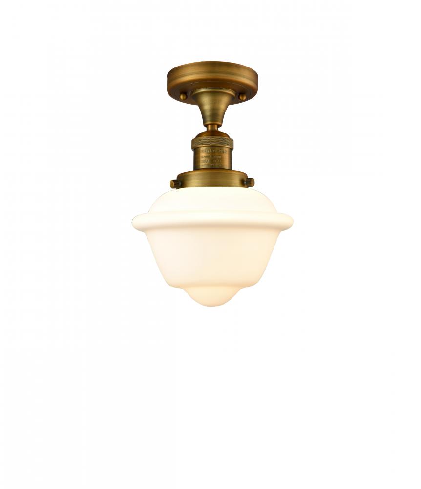 Oxford - 1 Light - 8 inch - Brushed Brass - Semi-Flush Mount