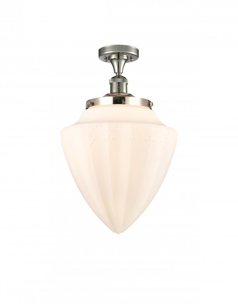 Bullet - 1 Light - 12 inch - Polished Nickel - Semi-Flush Mount