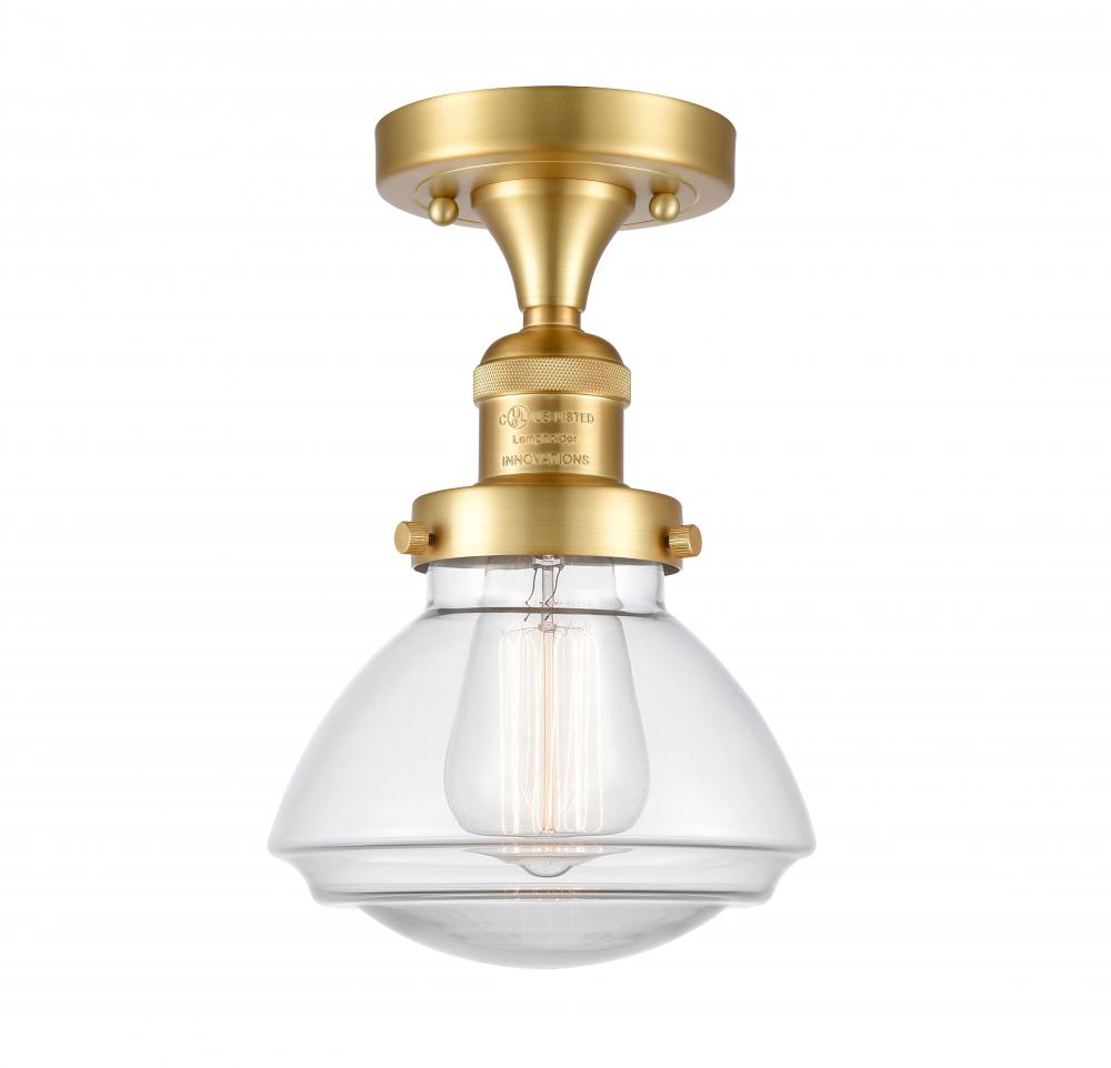 Olean - 1 Light - 7 inch - Satin Gold - Semi-Flush Mount