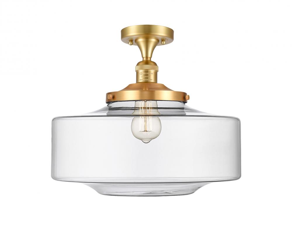 Bridgeton - 1 Light - 12 inch - Satin Gold - Semi-Flush Mount