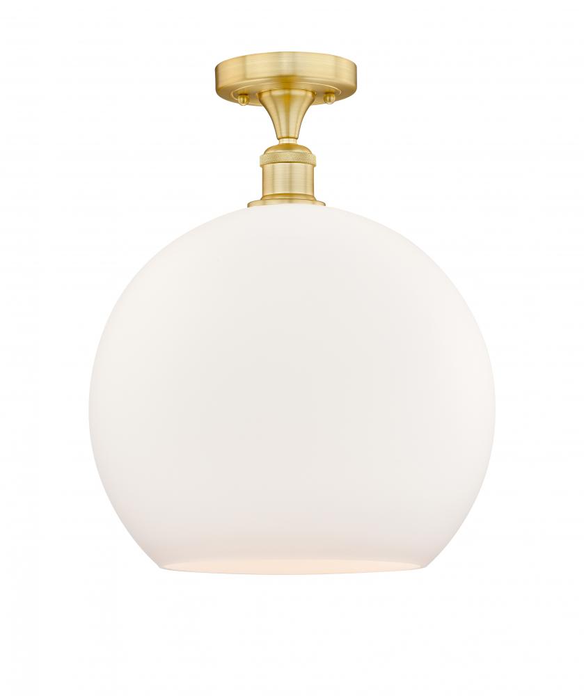 Athens - 1 Light - 14 inch - Satin Gold - Semi-Flush Mount