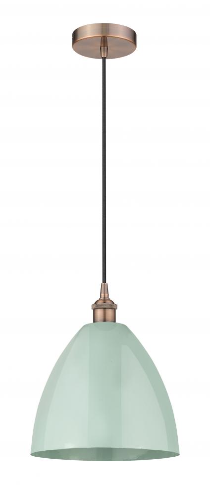 Plymouth - 1 Light - 12 inch - Antique Copper - Cord hung - Mini Pendant