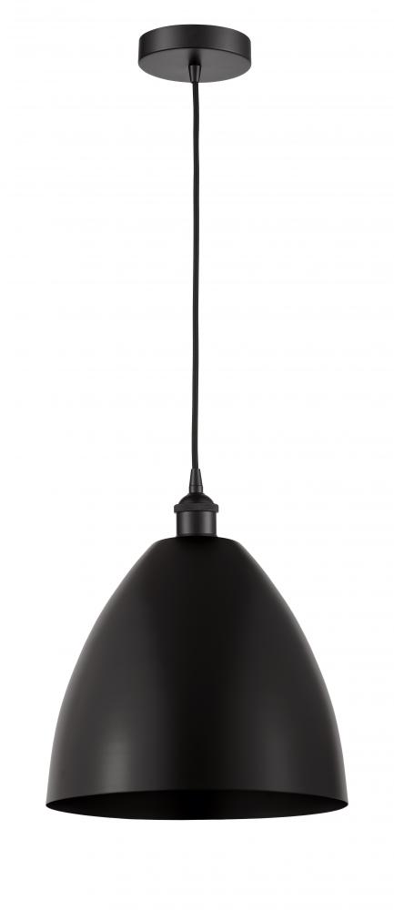 Bristol - 1 Light - 12 inch - Matte Black - Cord hung - Mini Pendant