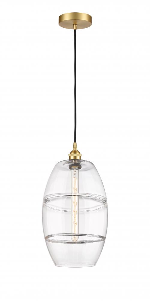 Vaz - 1 Light - 10 inch - Satin Gold - Cord hung - Mini Pendant