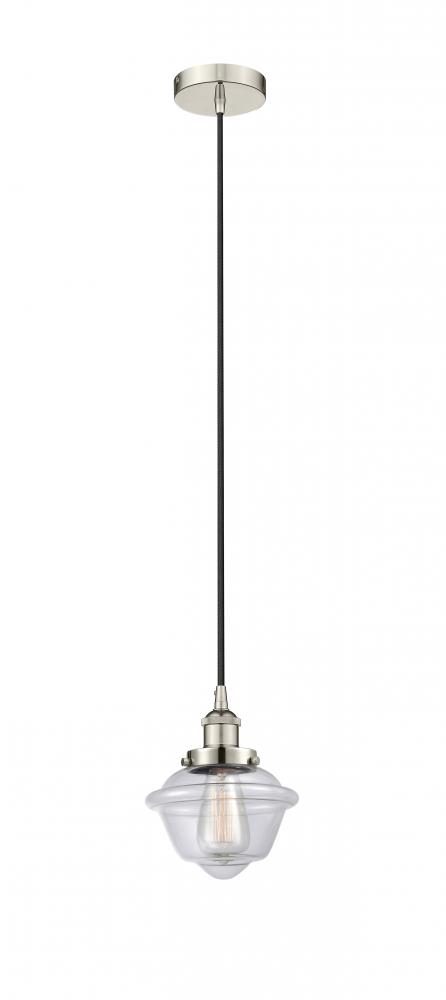 Oxford - 1 Light - 7 inch - Polished Nickel - Cord hung - Mini Pendant